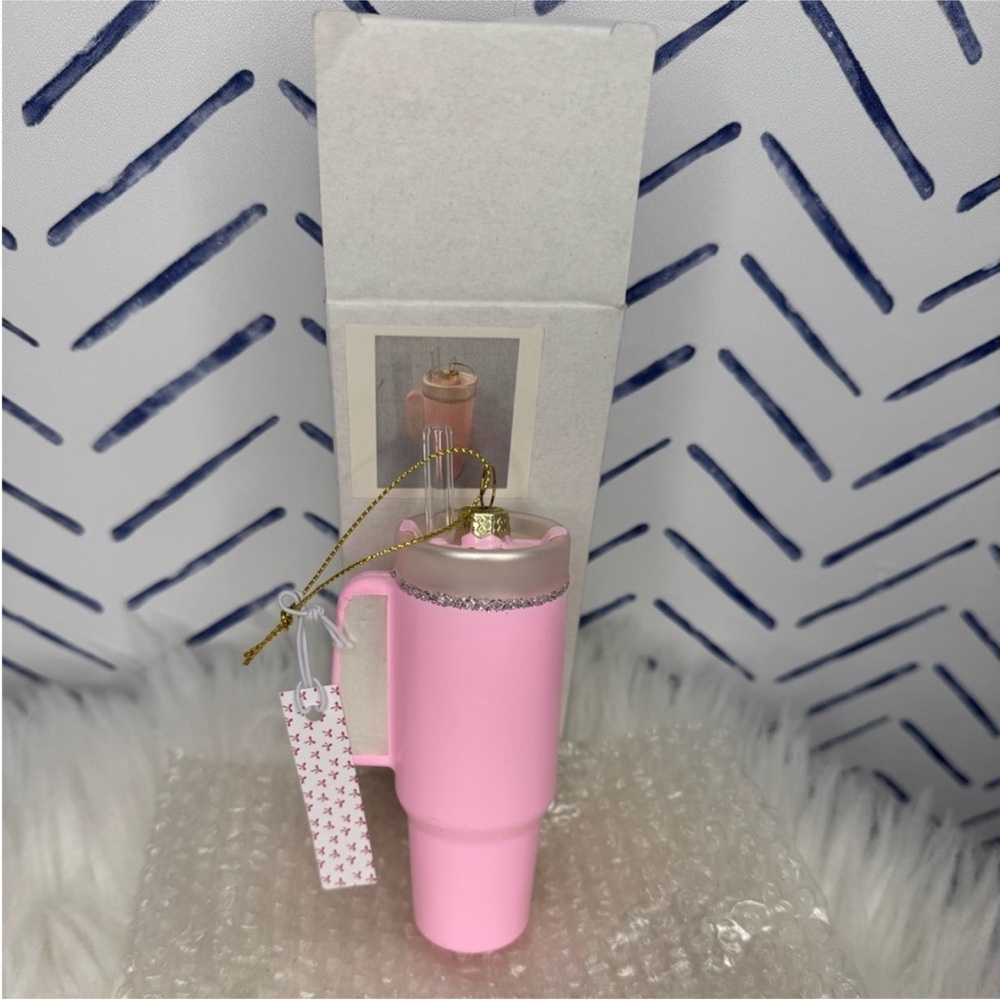 NWT! Pink Trendy Water coffee Tumbler Stanley Christmas Ornament Pink O/S - Picture 2 of 3